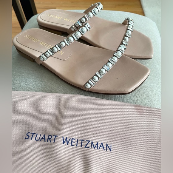 Aleena Embellished Leather Slides - Picture 2 of 3